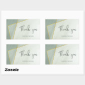 grayed jade modern lijst bruiloft rechthoekige sticker (Vel)