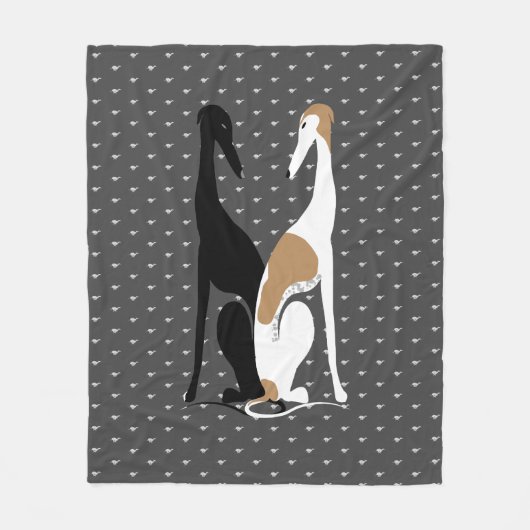 Grayhound Sisters Illustration Fleece Blanket (Voorkant)