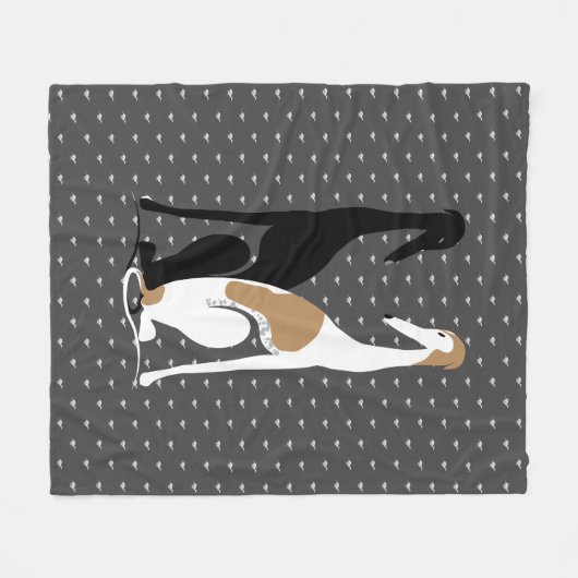 Grayhound Sisters Illustration Fleece Blanket (Voorkant (Horizontaal))