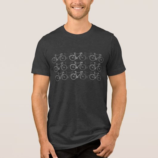Grayish Bikes naast elkaar Tri-Blend Shirt (Voorkant)