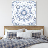 Grayish Blue Floral Mandala Canvas Afdruk (Insitu (Slaapkamer))