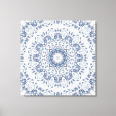 Grayish Blue Floral Mandala Canvas Afdruk (Voorkant)