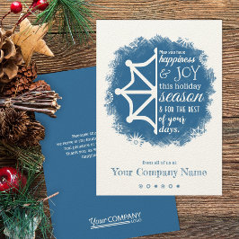 Grayish Blue Snowflake Business Holiday Kaart