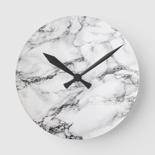 Grayish White Marble Ronde Klok (Voorkant)