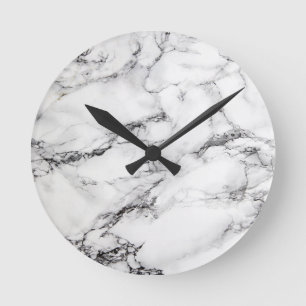 Grayish White Marble Ronde Klok