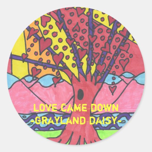Grayland Daisy Tree of Love Ronde Sticker... Sticker (Voorkant)