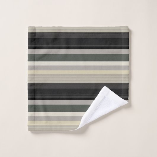 Grays en greens strepen bad handdoek (Wasdoekje)