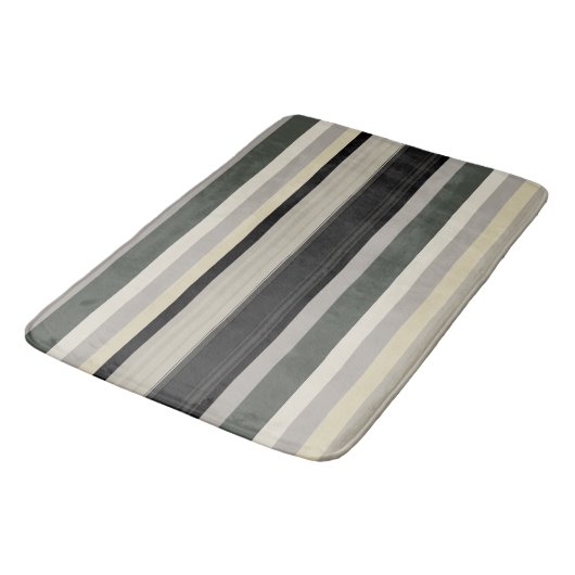 Grays en greens strepen badmat (Gekanteld)