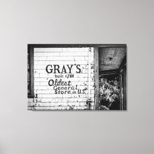 Gray's General Store Canvas Afdruk