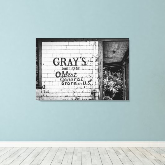Gray's General Store Canvas Afdruk (Insitu (Houten vloer))