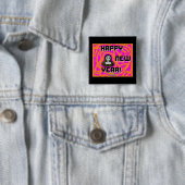 Grays Nieuwjaar wenst 2 inch Square Button (In situ)