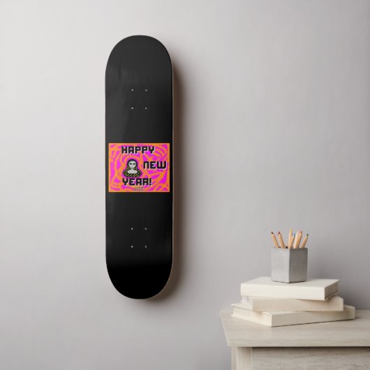 Grays Nieuwjaar wijt skateboard (Muurkunst)
