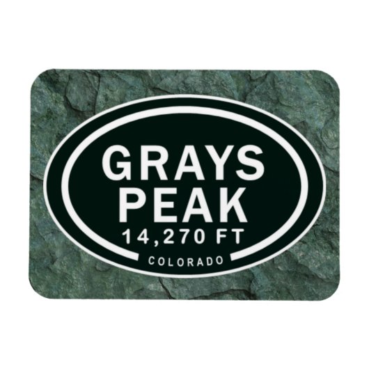 Grays Peak 14.270 FT CO Mountain Magnet Magneet (Horizontaal)
