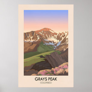 Grays Peak Colorado USA Reisposter Poster