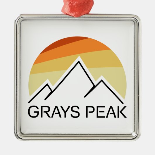 Grays Peak Retro Metalen Ornament (Voorkant)
