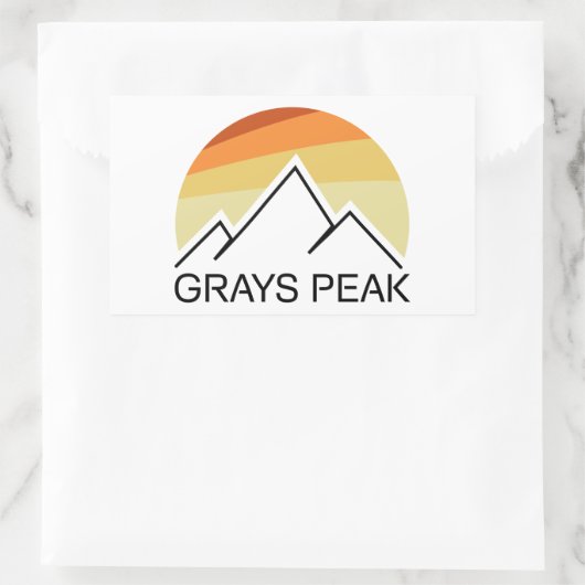 Grays Peak Retro Rechthoekige Sticker (Tas)