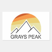 Grays Peak Retro Rechthoekige Sticker (Voorkant)
