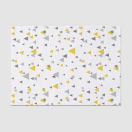 Grays & Yellow Random Triangles Modern Patroon Tissuepapier