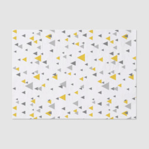 Grays & Yellow Random Triangles Modern Patroon Tissuepapier