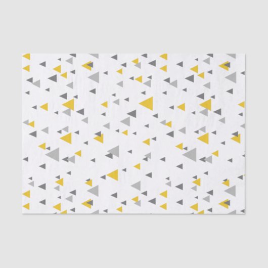 Grays & Yellow Random Triangles Modern Patroon Tissuepapier (Voorkant)