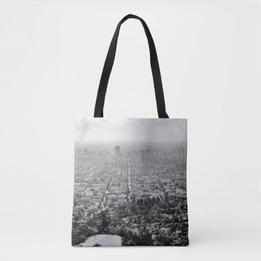 GRAYSCALE AERIËLE FOTO VAN DE STAD TOTE BAG (Voorkant)
