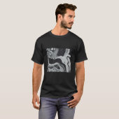 Grayscale and Gray Monochrome Marble Suminagashi T-shirt (Voorkant volledig)