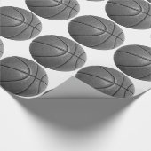 Grayscale Basketball Cadeaupapier (Hoek)