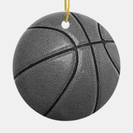 Grayscale Basketball Keramisch Ornament (Voorkant)