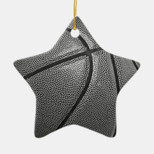 Grayscale Basketball Keramisch Ornament (Voorkant)