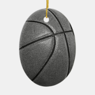 Grayscale Basketball Keramisch Ornament