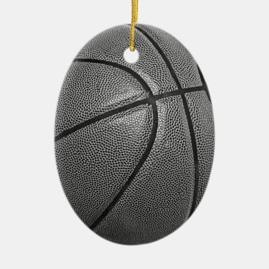 Grayscale Basketball Keramisch Ornament (Voorkant)