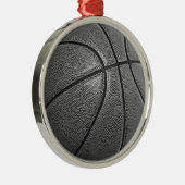 Grayscale Basketball Metalen Ornament (Rechts)