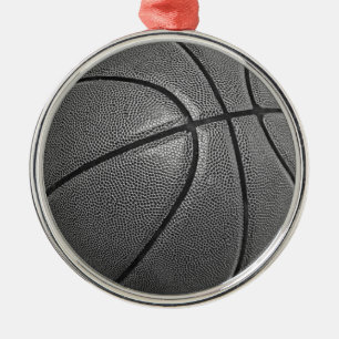 Grayscale Basketball Metalen Ornament