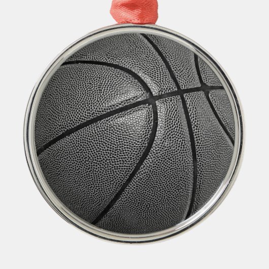 Grayscale Basketball Metalen Ornament (Voorkant)