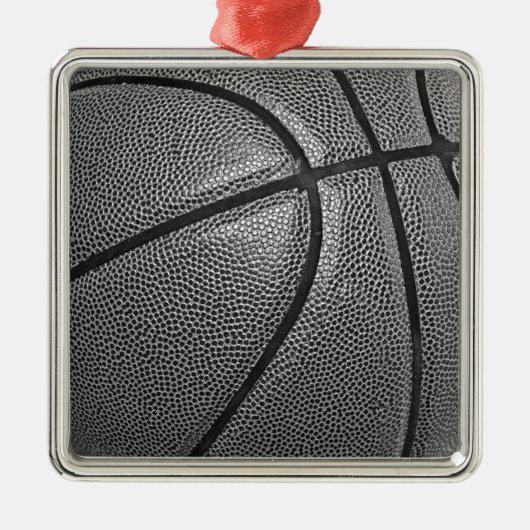 Grayscale Basketball Metalen Ornament (Voorkant)