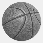 Grayscale Basketball Ronde Sticker (Voorkant)