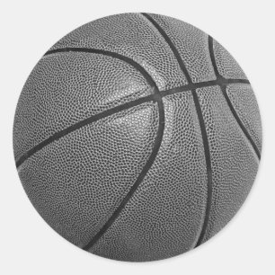 Grayscale Basketball Ronde Sticker