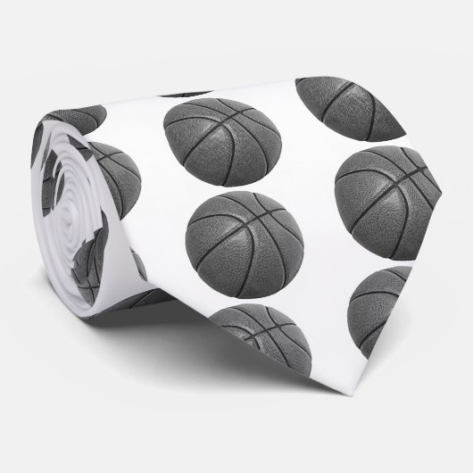 Grayscale Basketball Stropdas (Opgerold)