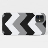 Grayscale Black Gray & White Chevron Case-Mate iPhone Case (Achterkant (horizontaal))