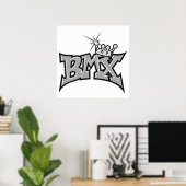 Grayscale BMX king text design Poster (Thuiskantoor)