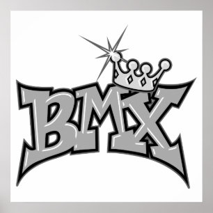 Grayscale BMX king text design Poster