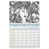 Grayscale Coloring Calendar voor Studenten, Gothic Kalender (Jan 2027)
