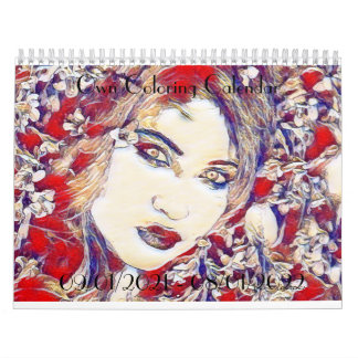 Grayscale Coloring Calendar voor Studenten, Gothic Kalender