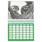 Grayscale Coloring Calendar voor Studenten, Gothic Kalender (Mar 2026)