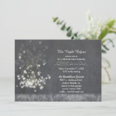 Grayscale Dandelion Wedding Rehearsal Dinner Kaart (Staand voorkant)