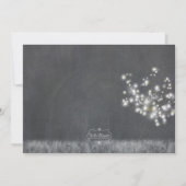 Grayscale Dandelion Wedding Rehearsal Dinner Kaart (Achterkant)