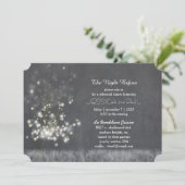 Grayscale Dandelion Wedding Rehearsal Dinner Kaart (Staand voorkant)