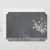 Grayscale Dandelion Wedding Rehearsal Dinner Kaart (Achterkant)