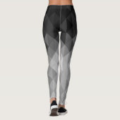 Grayscale driehoek geometrische vierkanten patroon leggings (Achterkant)