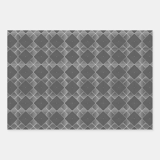Grayscale ED Argyle Wrapping Papierbladen Inpakpapier Vel (Voorkant 3)